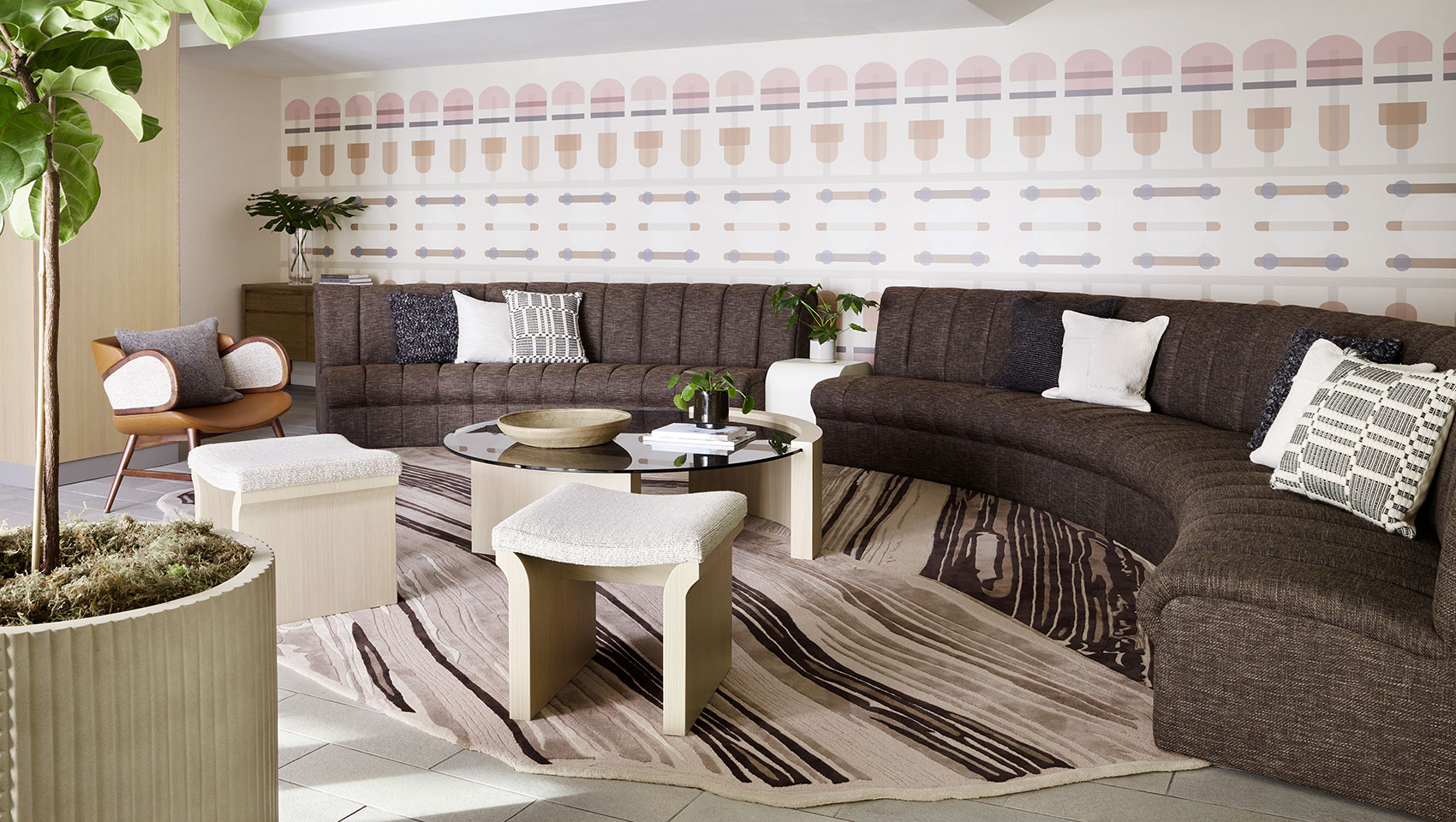 hotel lobby lounge with sofa